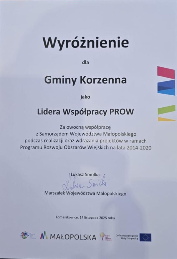 wyróżnienie dla gminy