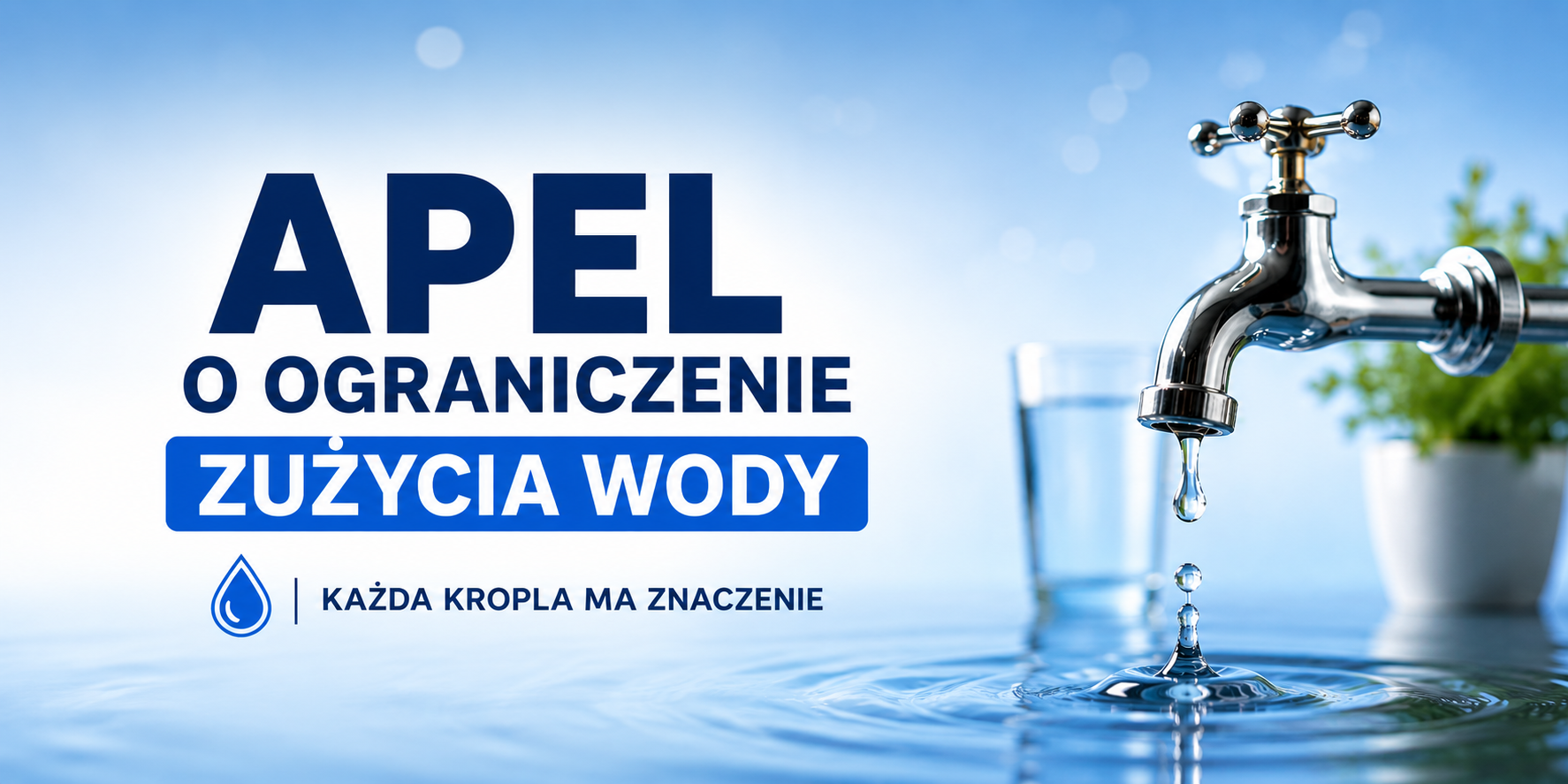 Komunikat dla mieszkańców Gminy: Apel o ograniczenie zużycia wody